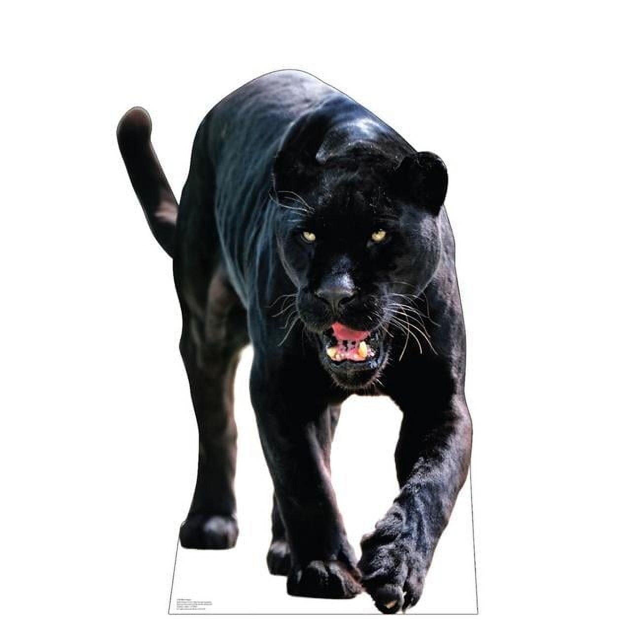 Life-Size Black Jaguar Cardboard Cutout with Easel