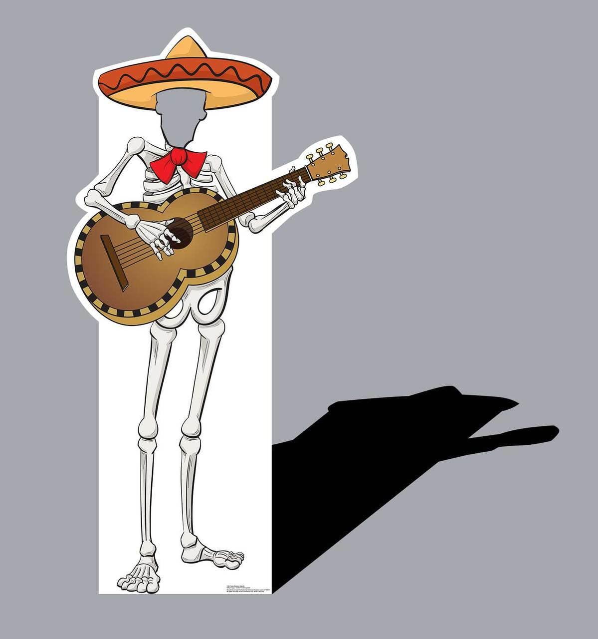 Festive Skeleton Mariachi Cardboard Standup with Guitar