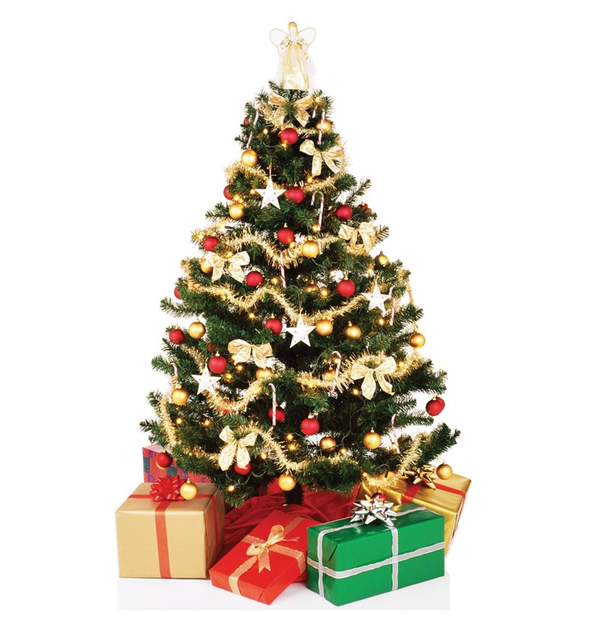 Life-Size Christmas Tree Cardboard Standup with Decorations