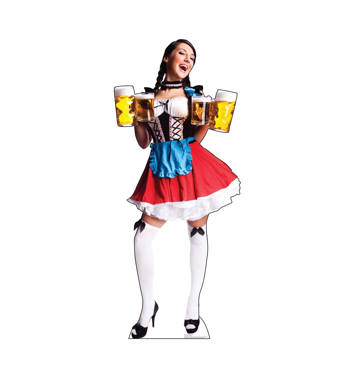 Life-Size Bar Maiden Red Skirt Cardboard Cutout