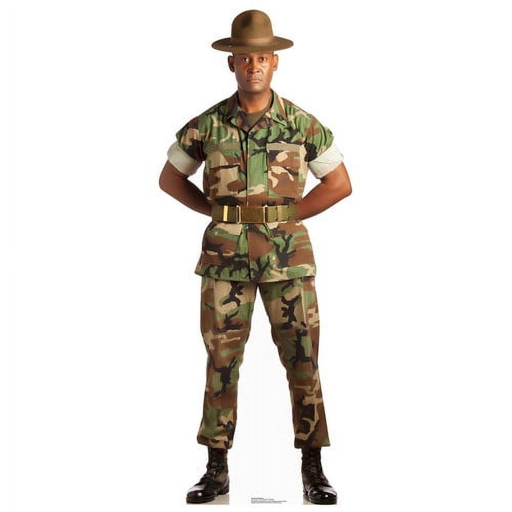 Life-Size Camo Military Man Cardboard Standup with Easel