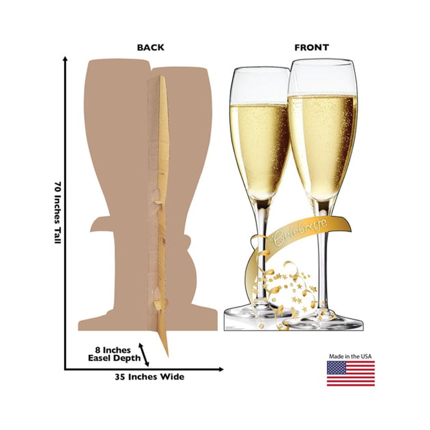 Celebrate Champagne Glasses 70'' Cardboard Standup Decor