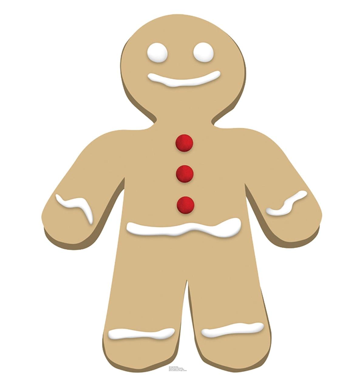 Life-Size Gingerbread Man Cardboard Stand-Up with Red Buttons