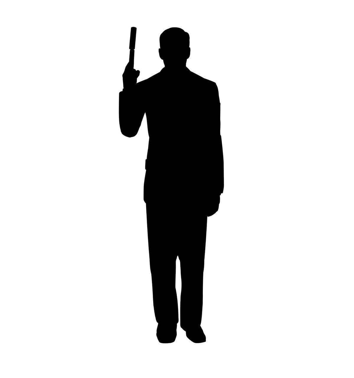 Advanced Graphics Secret Agent Spy with Gun Silhouette Life Size Cardboard Cutout Standup
