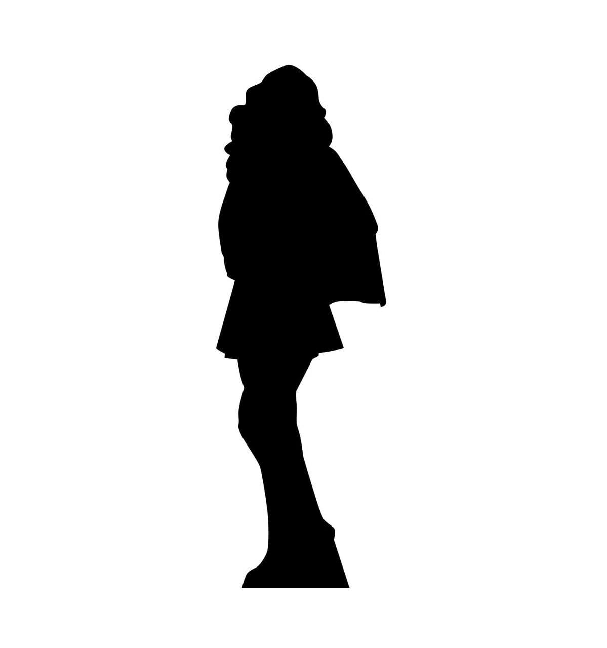 69'' Black Cardboard Superhero Girl Silhouette Standup