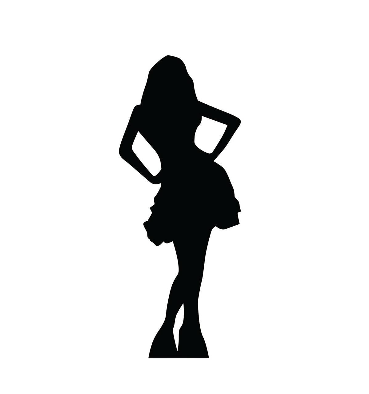 Life-Size Black Cardboard Woman Silhouette Standup