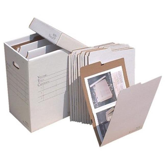 White Corrugated Cardboard Vertical File Organizer with VFolders