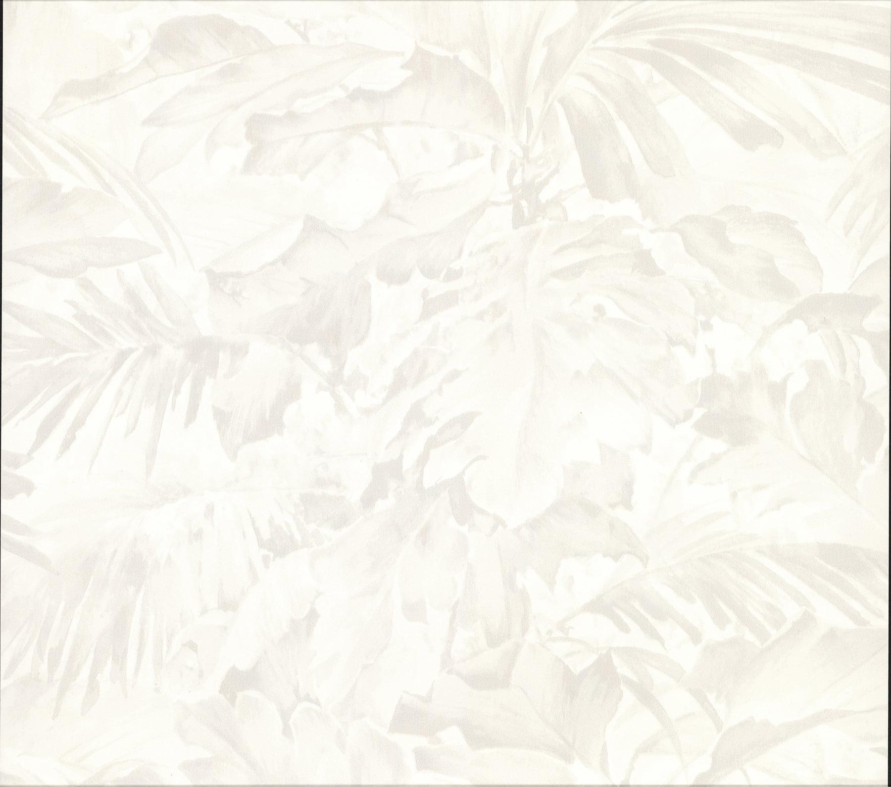 Elegant Ivory Satin Botanical Wallpaper, 21-in by 33-ft