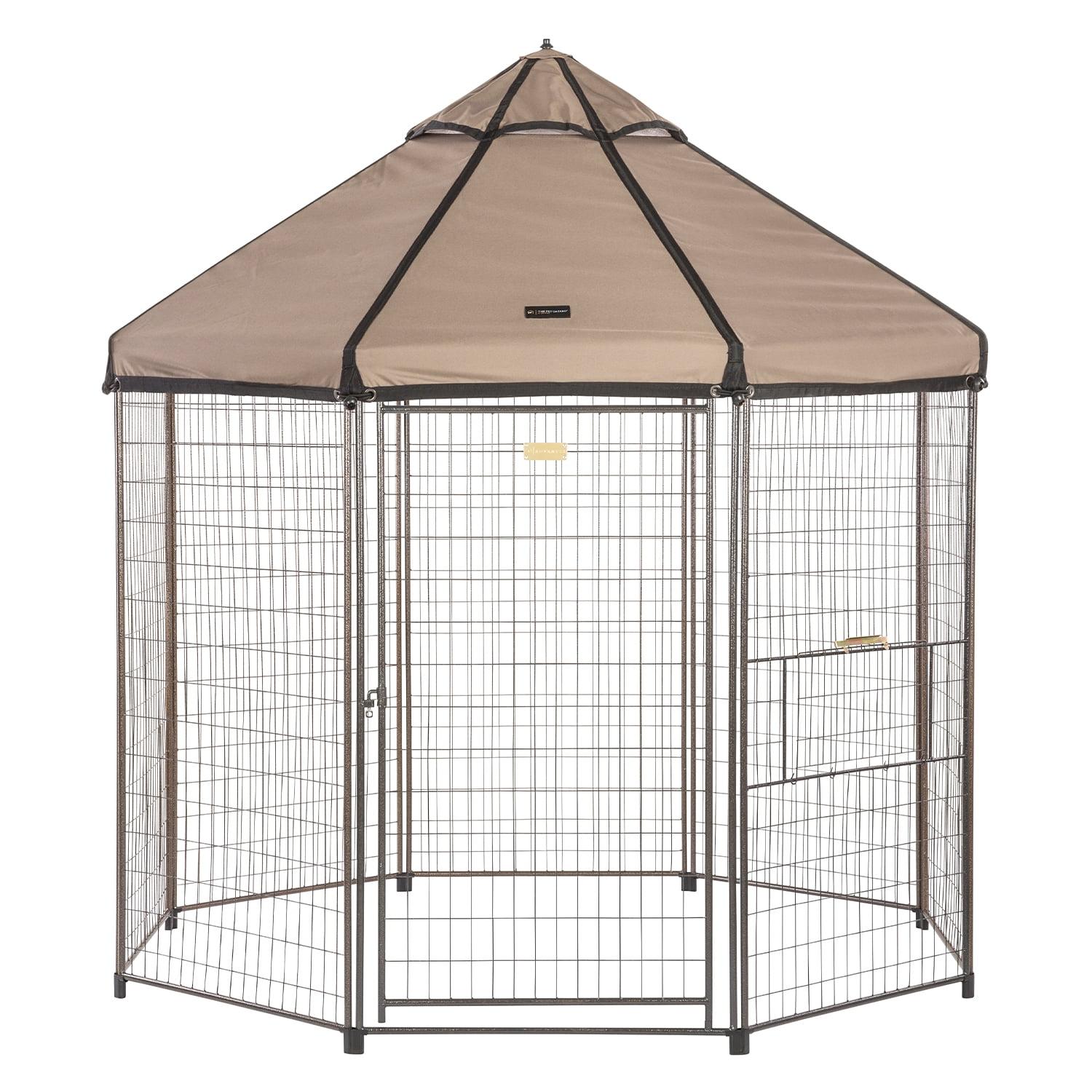 Pet Gazebo Dog Kennel Play Pen with Market Top Canopy