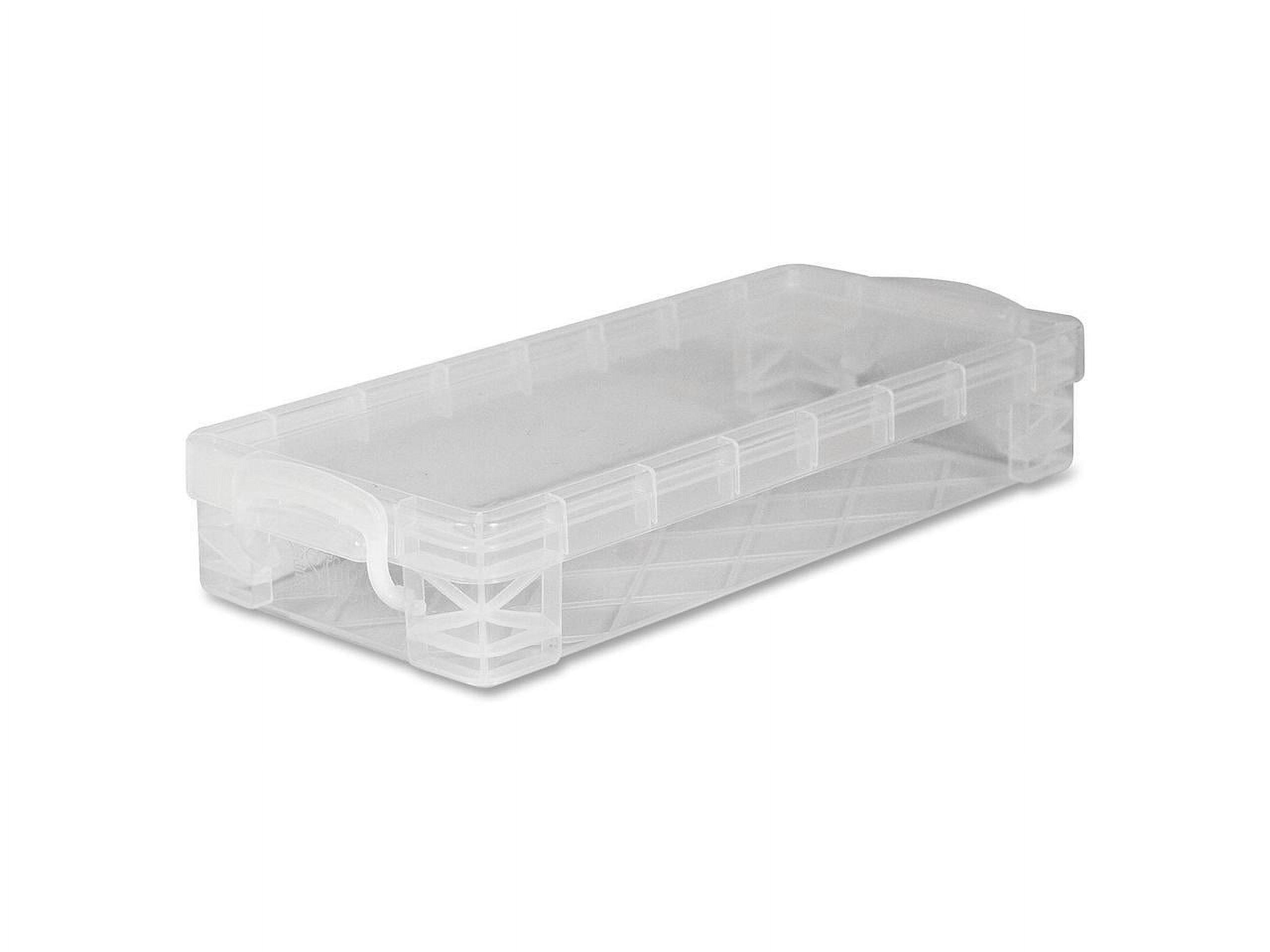 Clear Plastic Stackable Pencil Box with Snap Closure