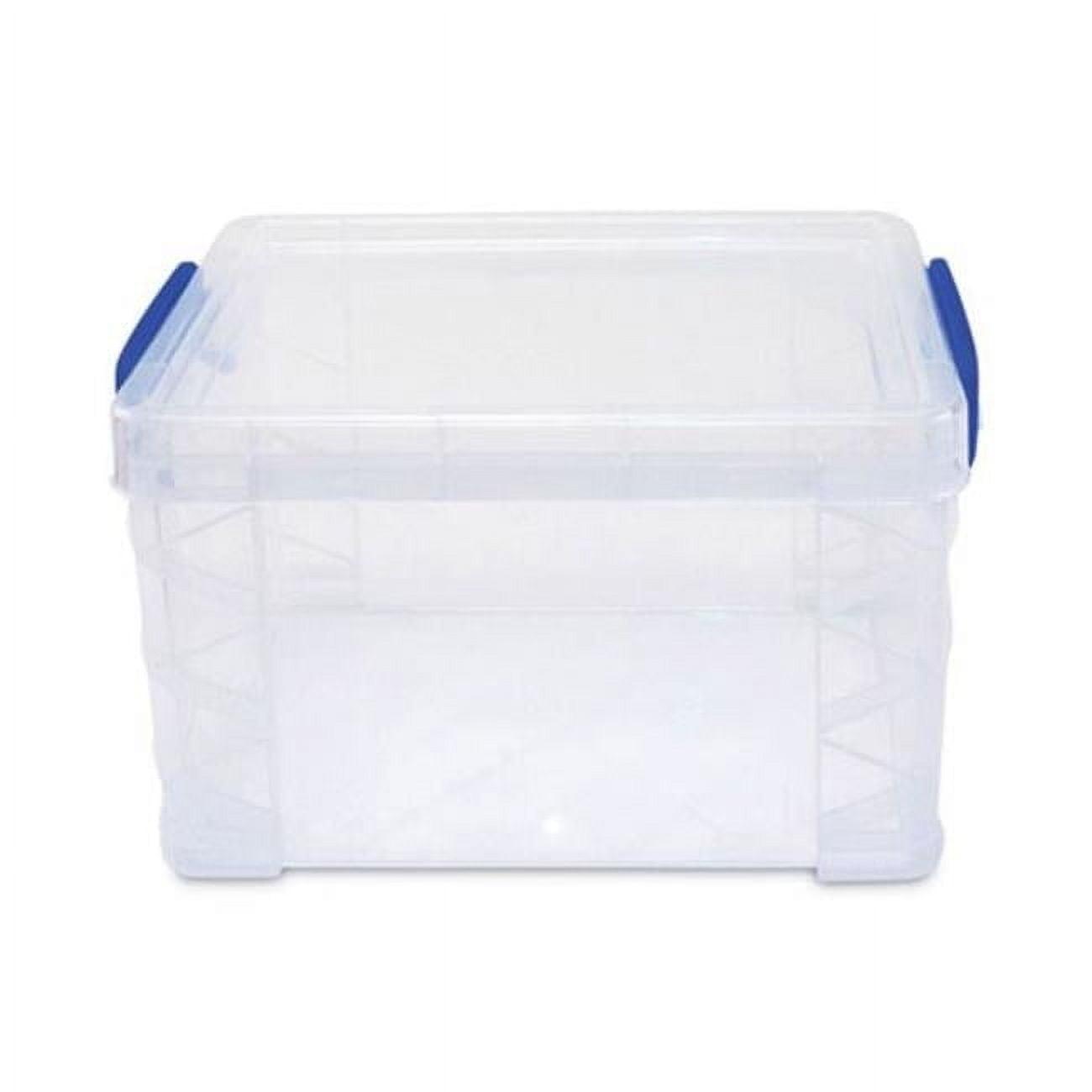 Super Stacker Supply Box, Clear with Blue Handles