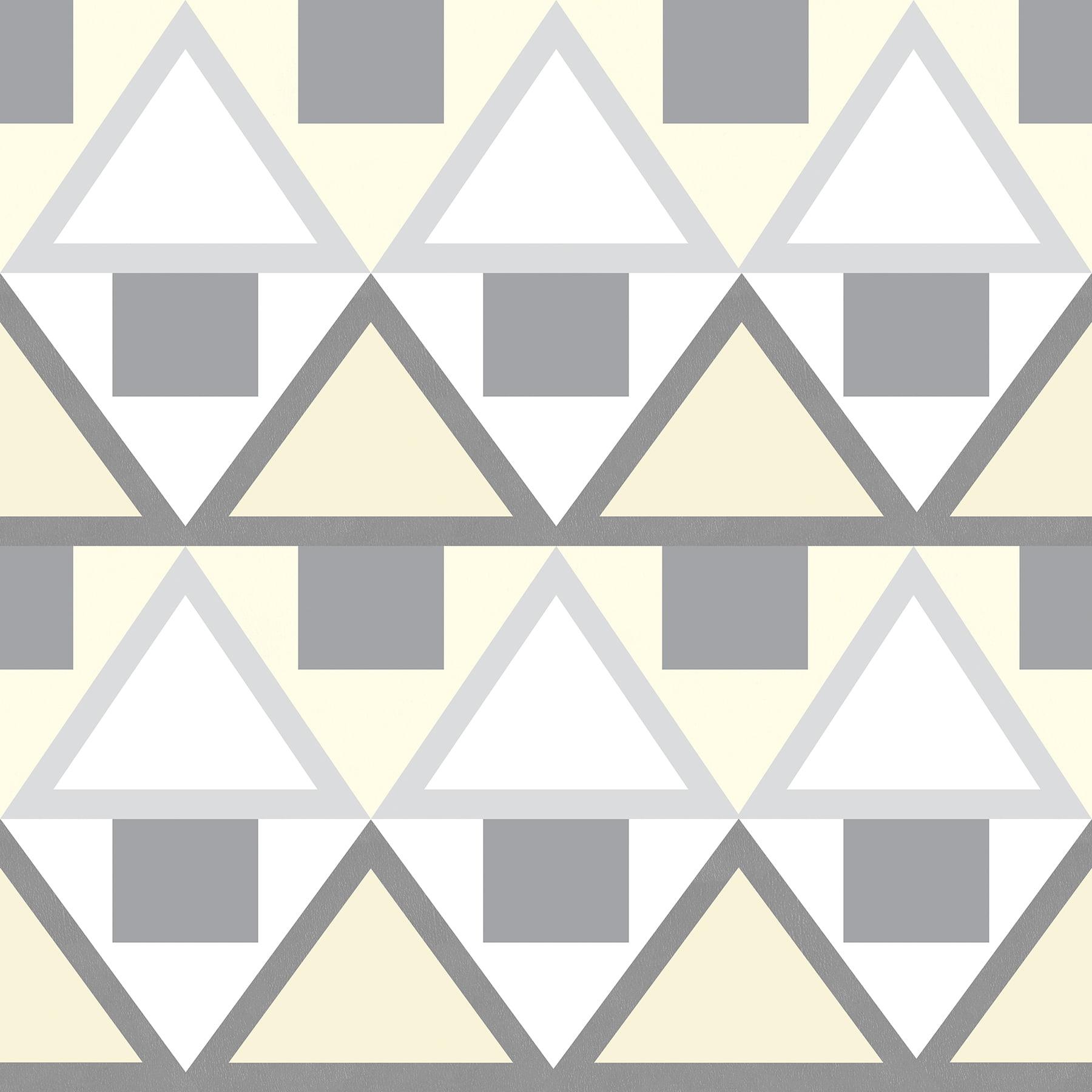 Grey and Yellow Geometric Peel and Stick Wallpaper