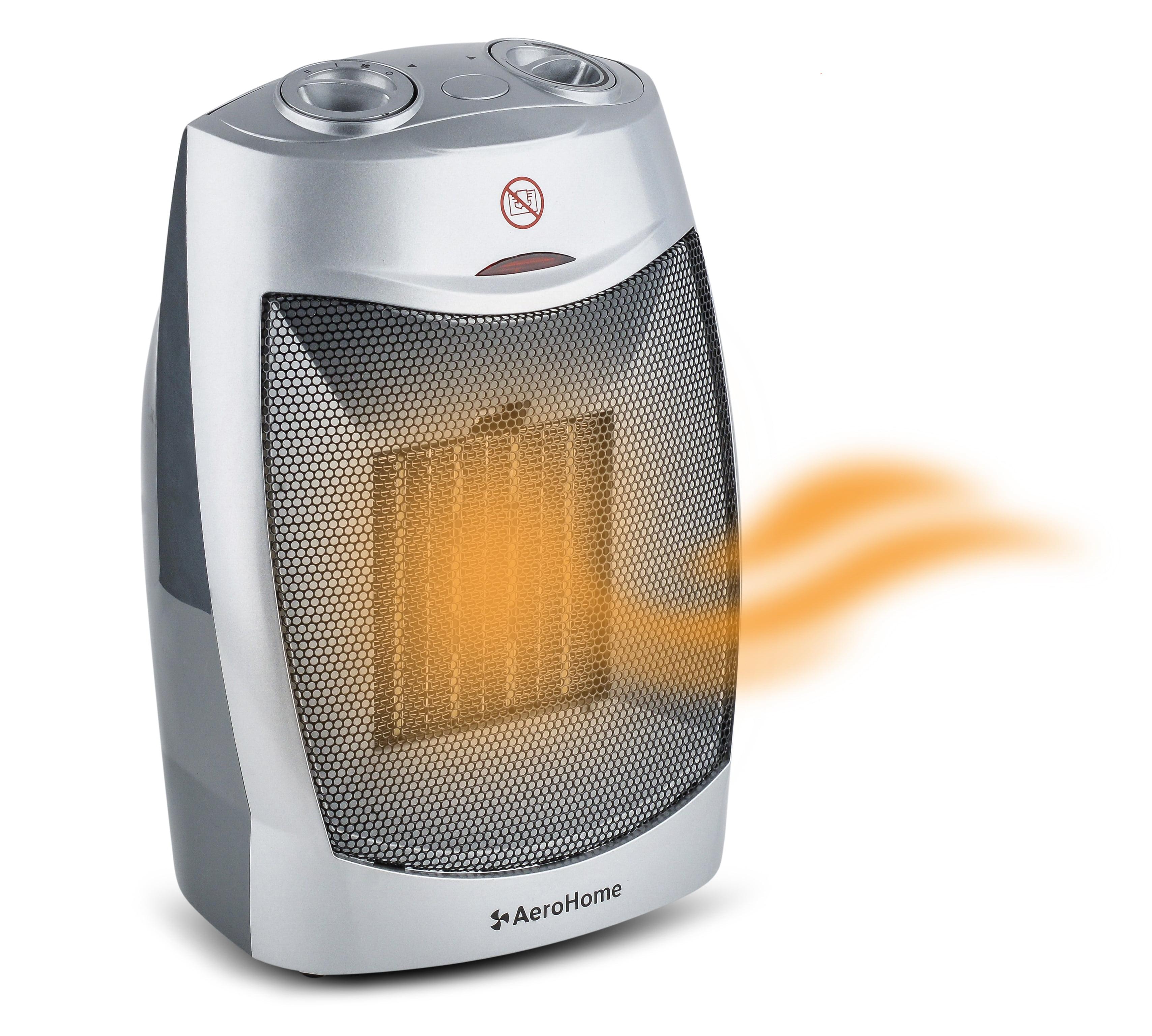 AeroHome White Ceramic Electric Space Heater with Thermostat