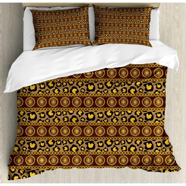 Ambesonne African Traditional Geometric Shapes Duvet Cover Set