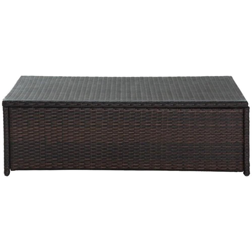 Outdoor Elegance 44" Brown Wicker and Glass Patio Coffee Table