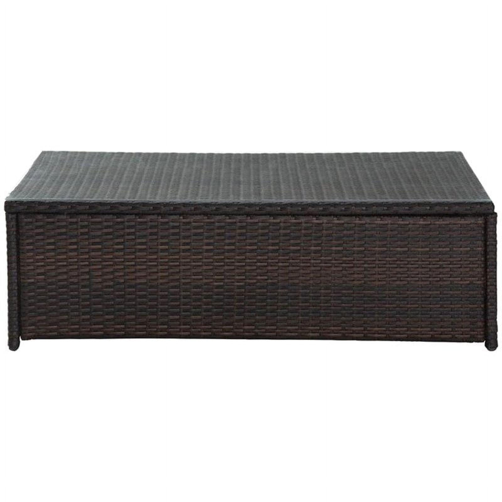 Outdoor Elegance 44" Brown Wicker and Glass Patio Coffee Table