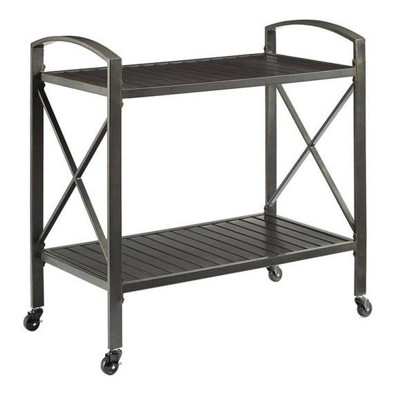 Kaplan Outdoor Steel Bar Cart Bronze - Crosley
