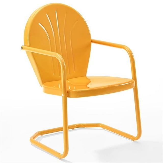 Crosley Furniture Griffith Outdoor Chair, Retro Metal Patio Chairs for Dining, Porch, Deck, Balcony, Tangerine