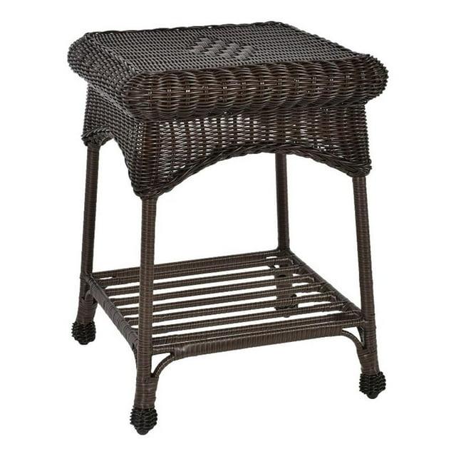 Wicker Lane  Outdoor Espresso Wicker Patio Furniture End Table