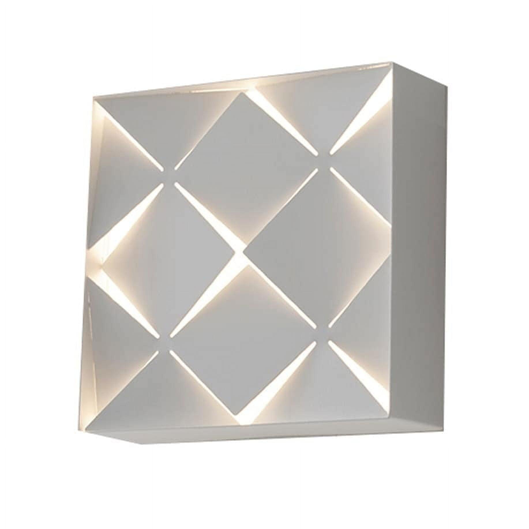 White Steel 7" Dimmable Outdoor LED Wall Sconce