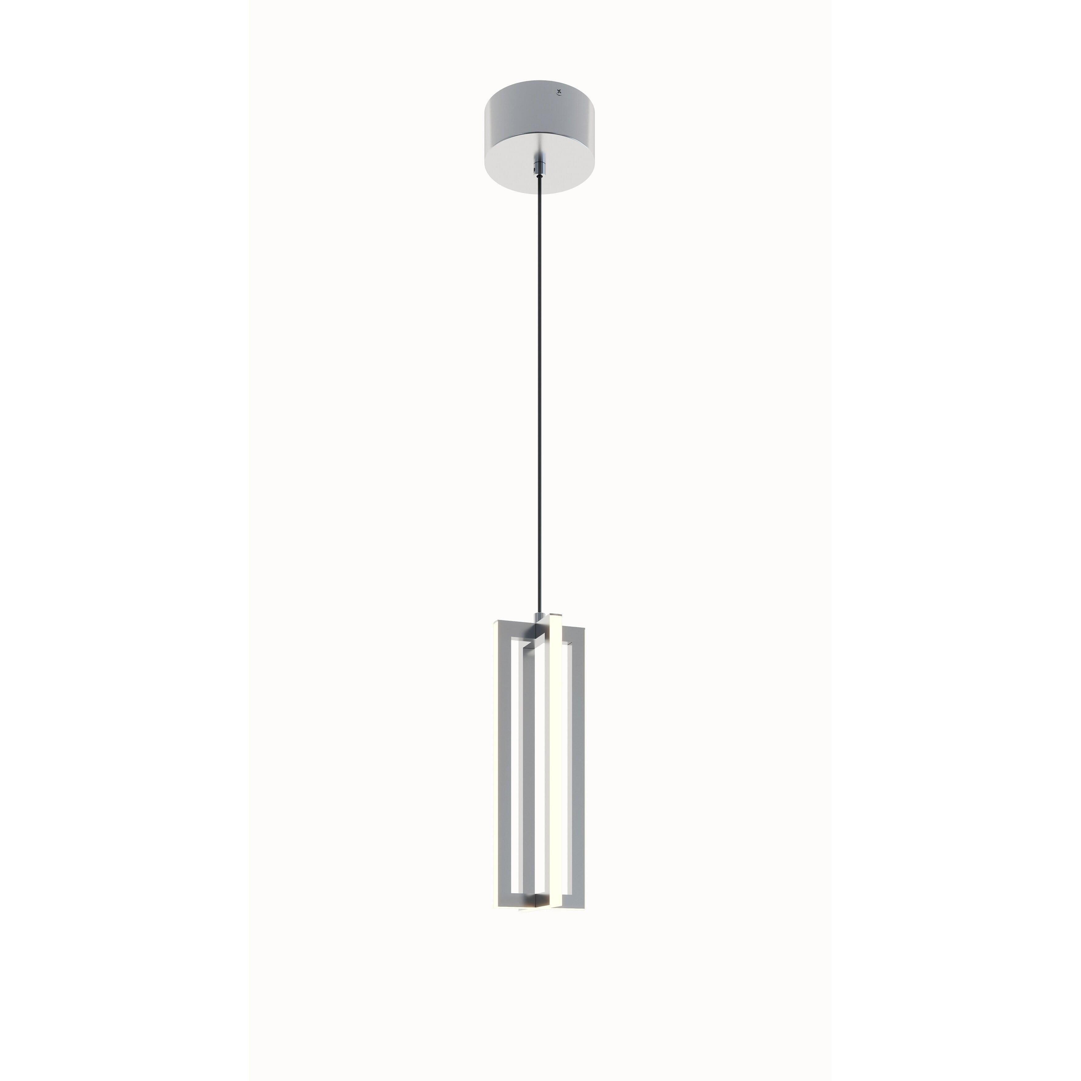 Cass 12" Satin Nickel LED Indoor/Outdoor Pendant Light