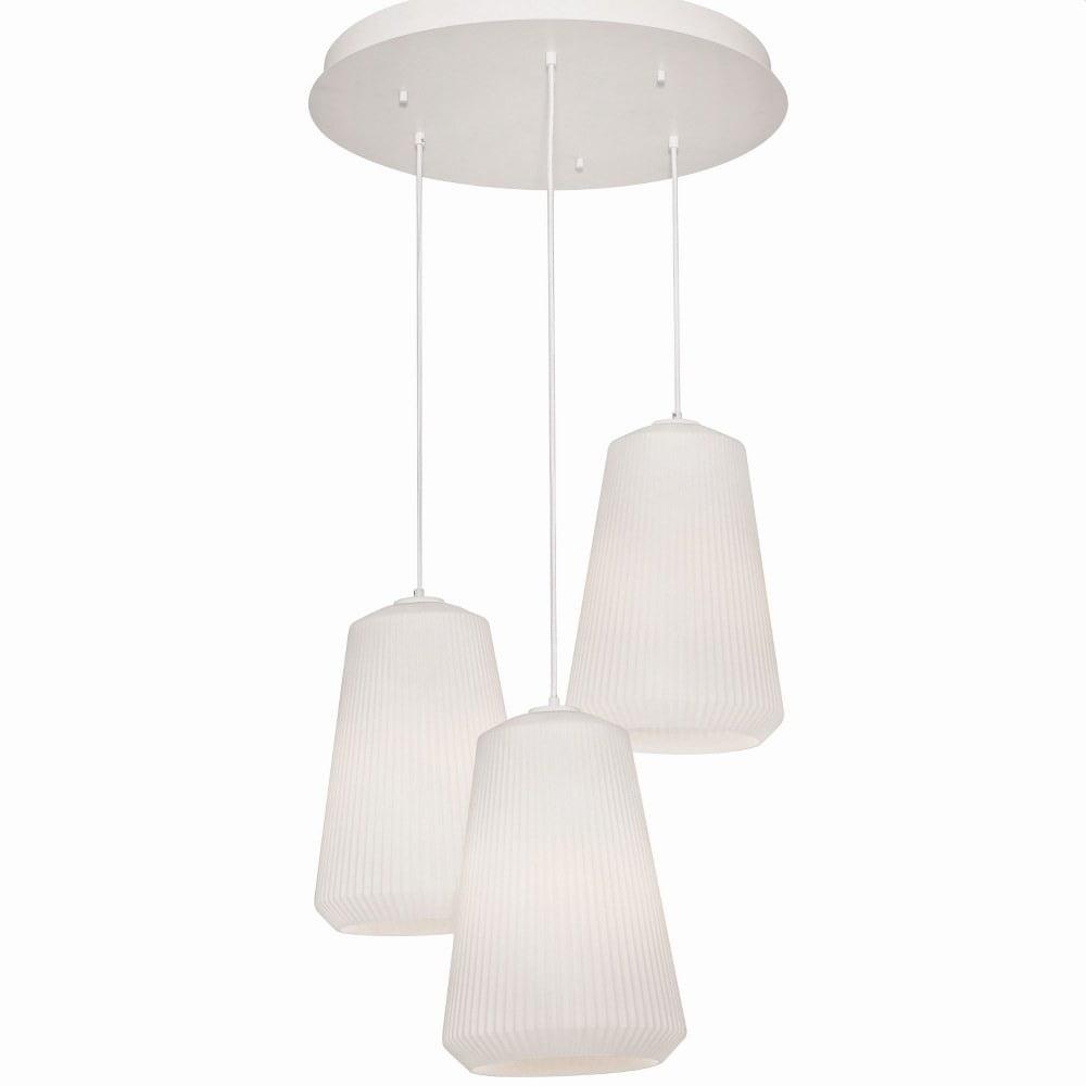 Isla 24" White Steel Triple Pendant Light for Indoor/Outdoor