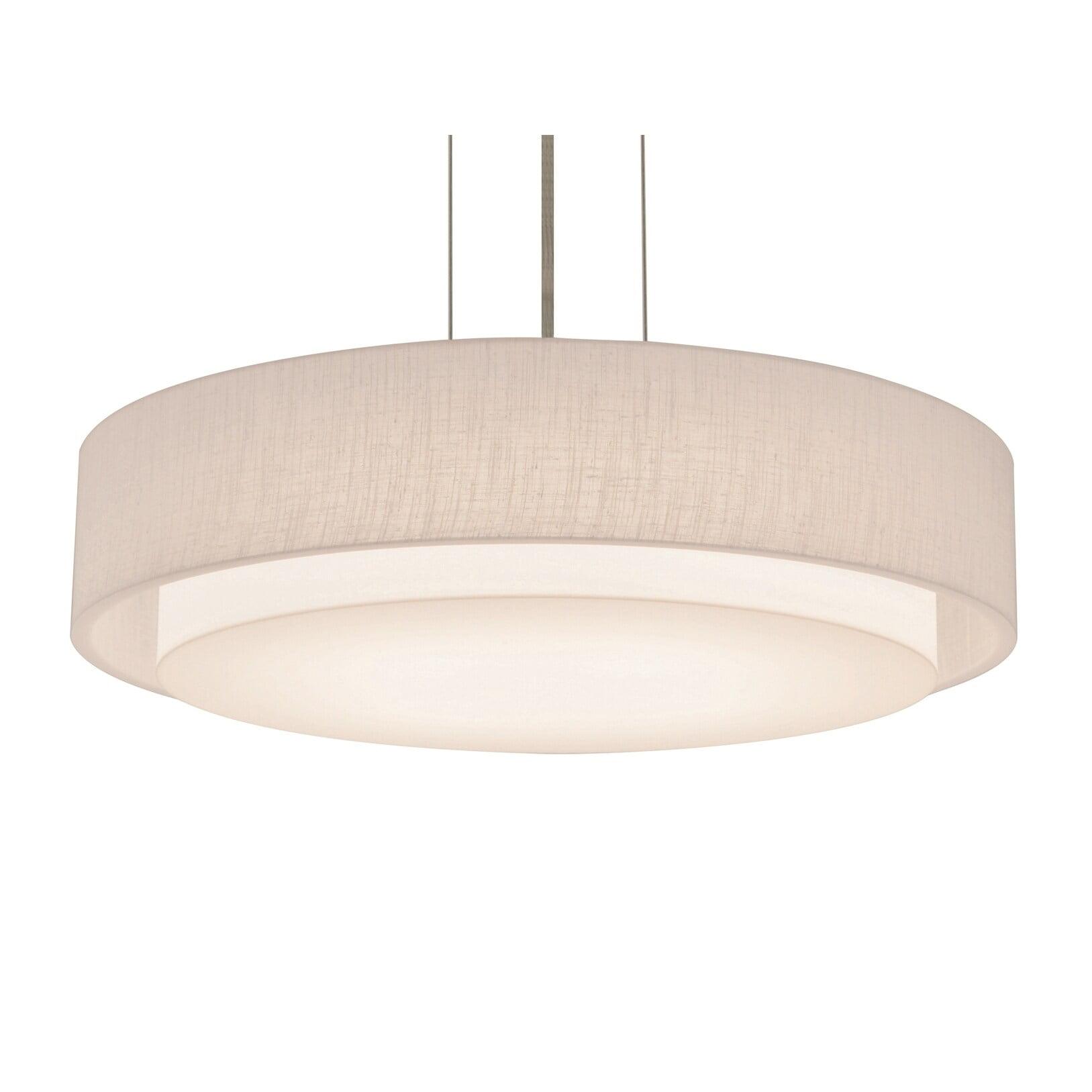 Sanibel Satin Nickel Double Layer Drum LED Pendant 18"