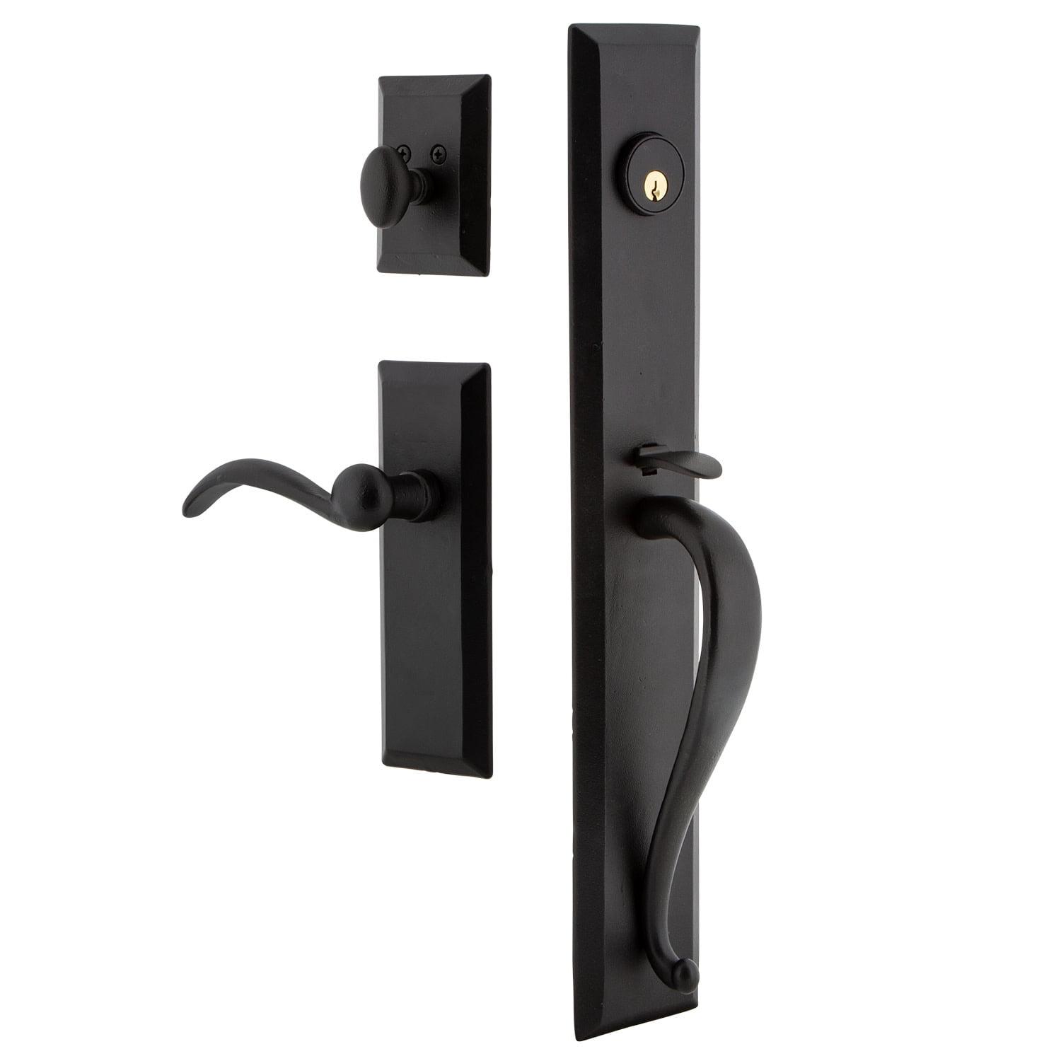 Ageless Iron Handleset with Deadbolt and Tine Door Lever and Keep Rosette