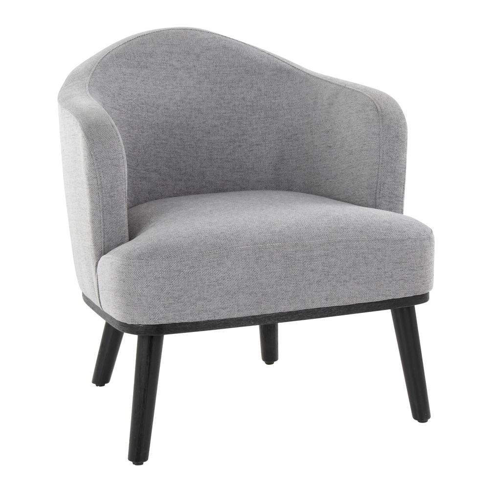 Ahoy Accent Chair Black/Gray - LumiSource: Upholstered Polyester, Wood Frame, Indoor Use, 250lb Capacity