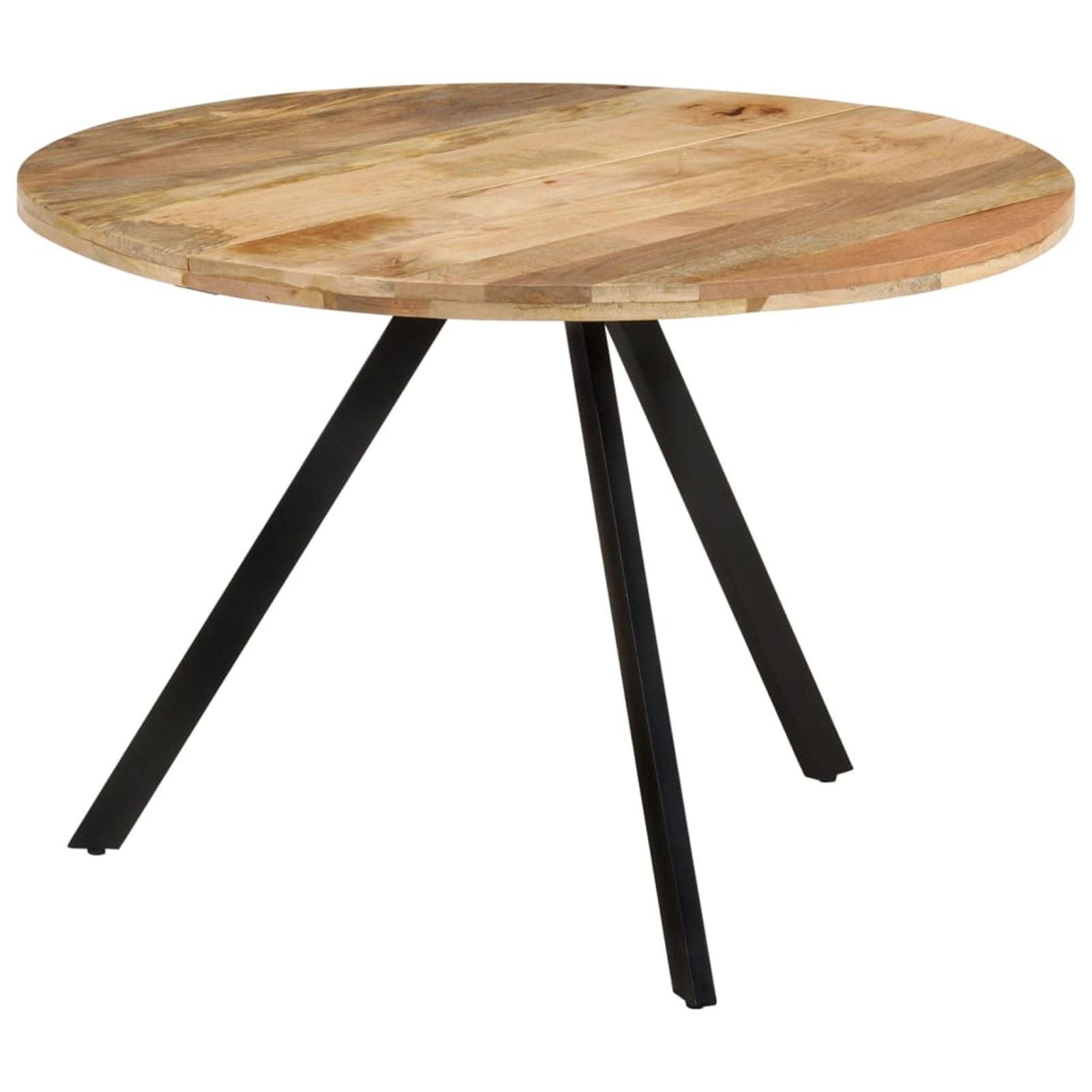 Vintage Charm Round Reclaimed Wood 43" Industrial Dining Table