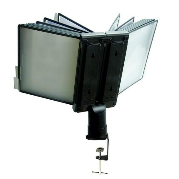 Aidata FDS011L Desk Clamp Reference Organizer, Black, Clear and Efficient Organization and Presentation of Reference Materials, Product Viewing Height from Desk 340mm (13.4") up To 660mm (25.98")