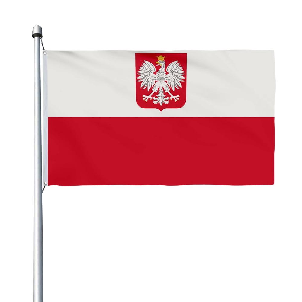 Poland Crest Flag 3x5 Ft Polyester with Brass Grommets