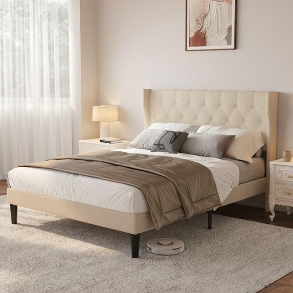 17 Stories Kewarra Platform, Metal Bed Frame with Storage Headboard, Sturdy and Stable