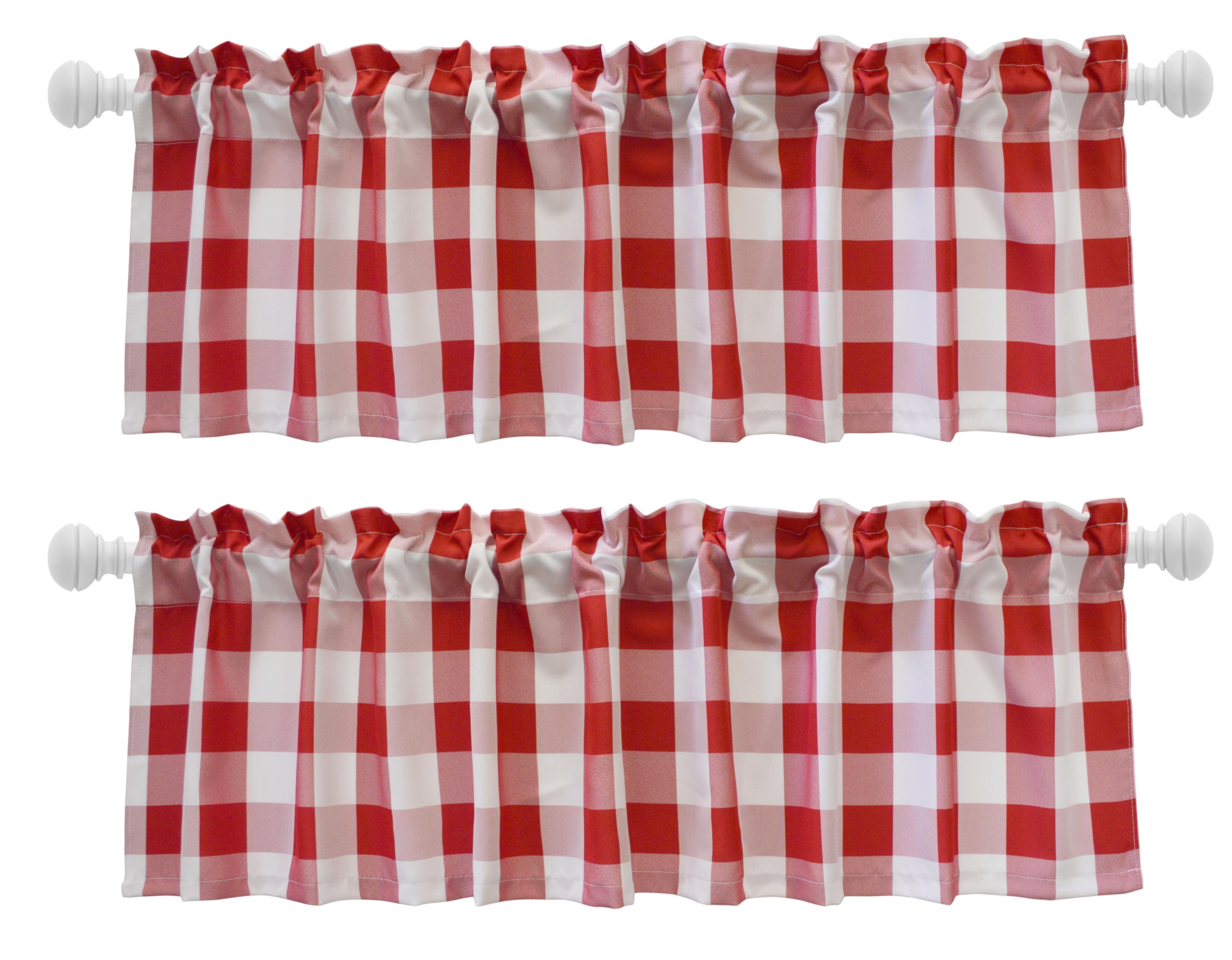 Lenix Checkered Tailored 56'' W Window Valance