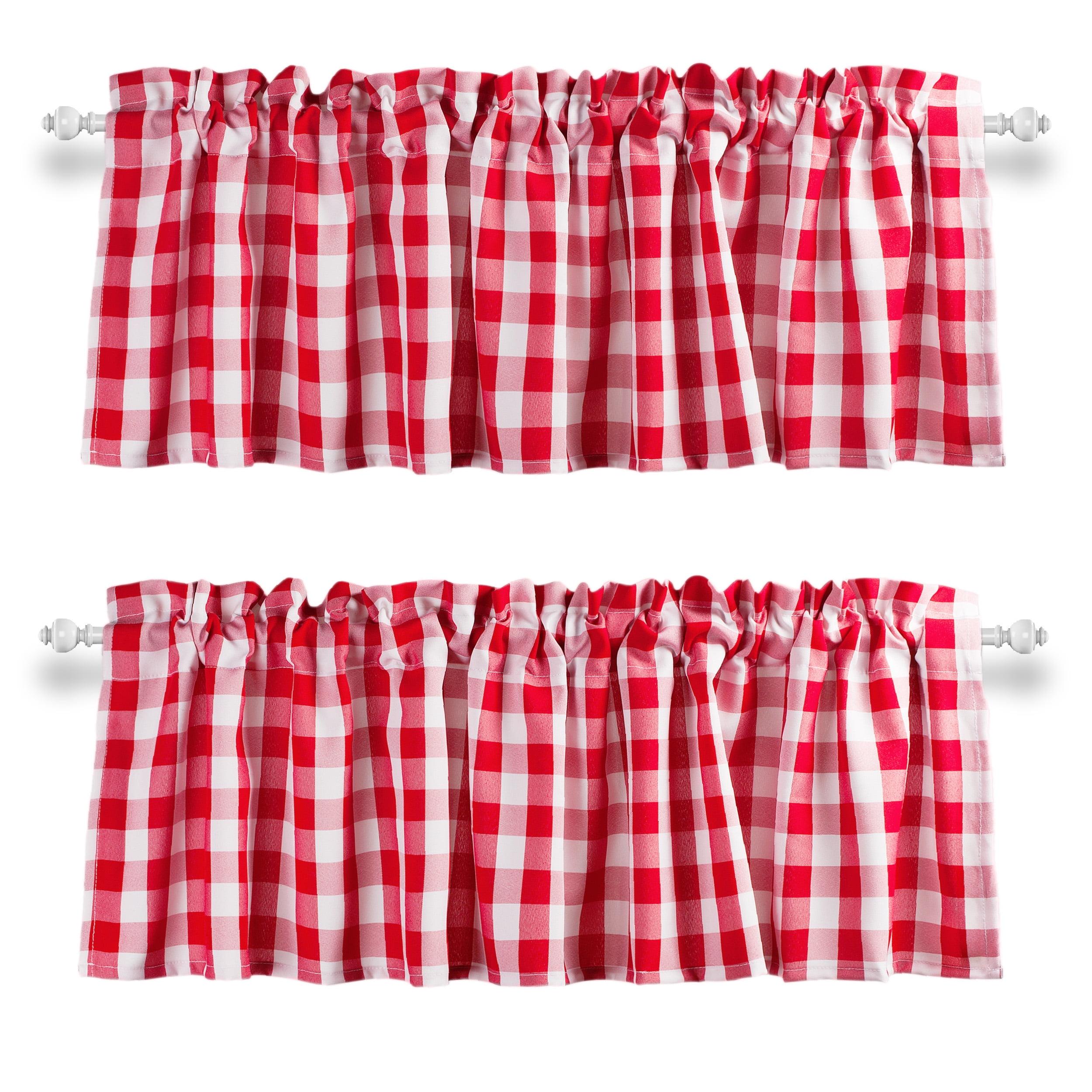 Lenix Checkered Tailored 56'' W Window Valance