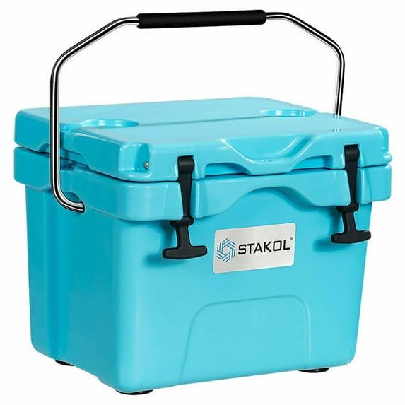 Costway 16 Quart Cooler Portable Ice Chest Leak-proof 24 Cans Ice Boxfor Camping