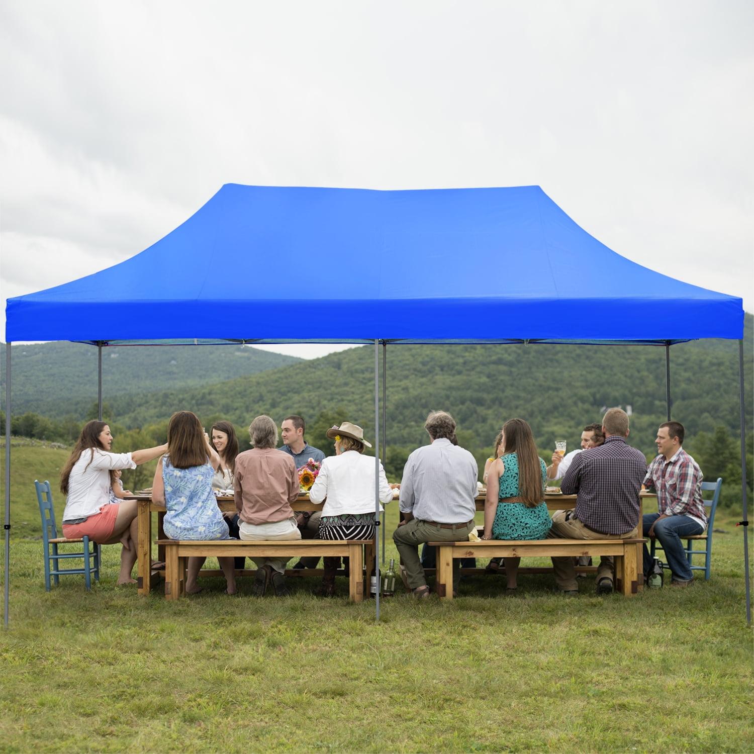 Ainfox 10 x 20 ft Pop up Outdoor Canopy Tent,Portable Shade Instant Folding Gazebo Tent,Blue