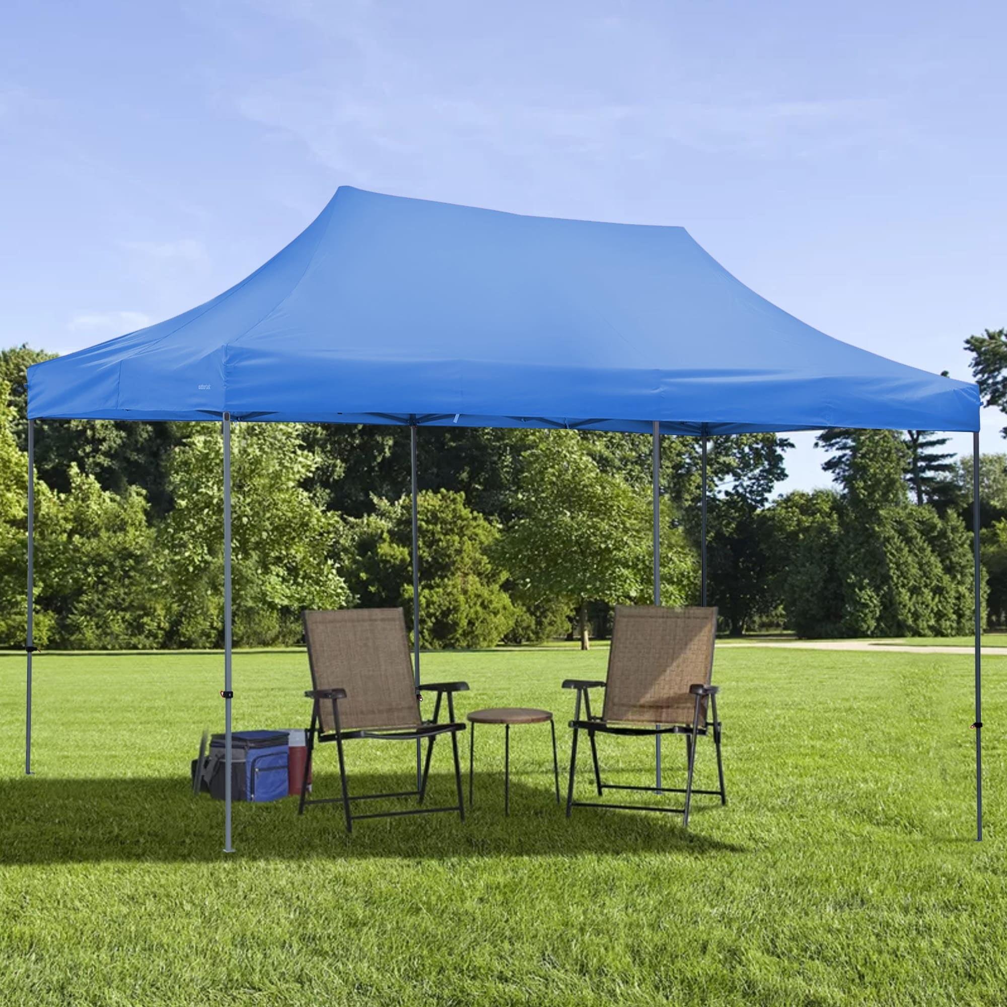 Ainfox 10 x 20 ft Pop up Outdoor Canopy Tent,Portable Shade Instant Folding Gazebo Tent,Blue