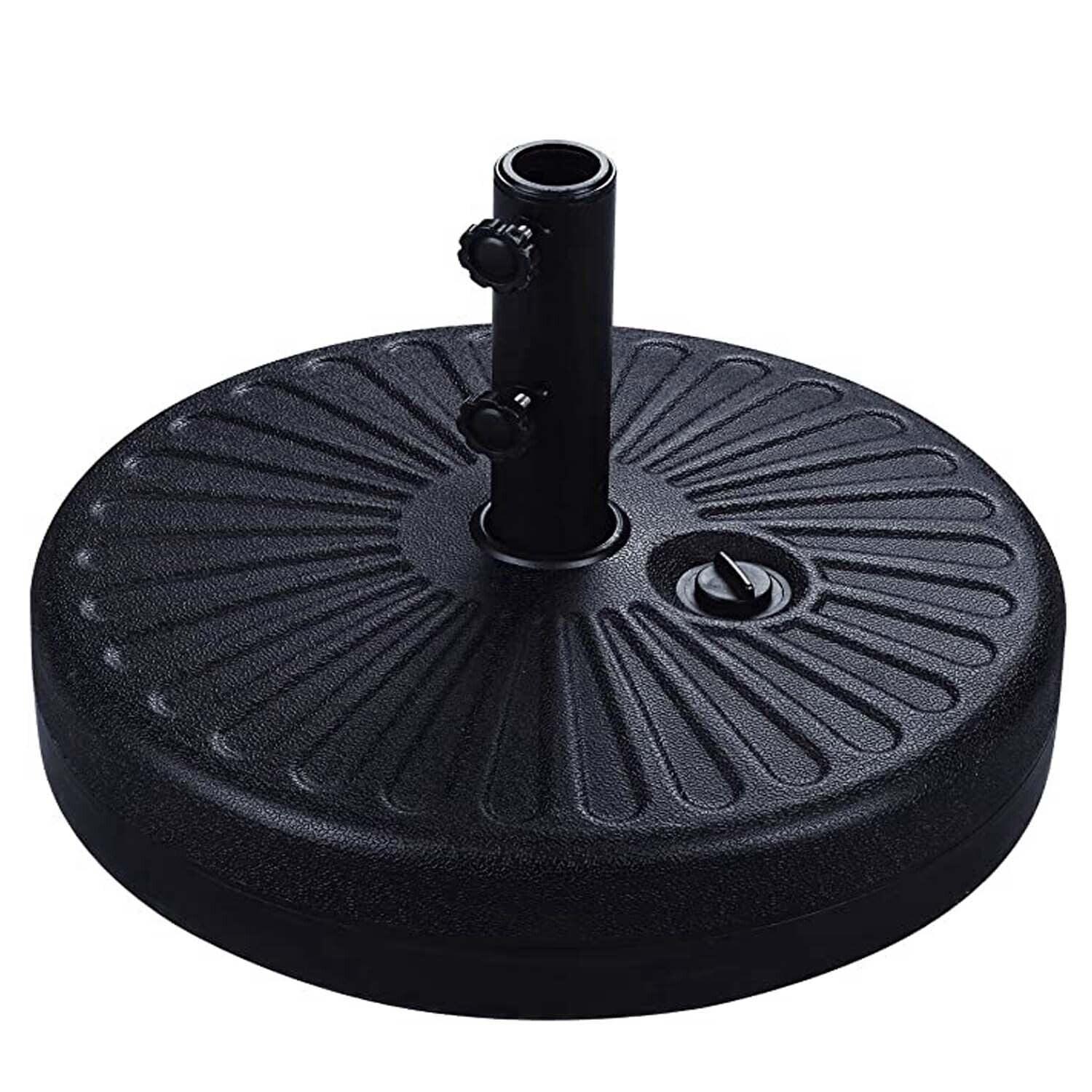 Black Resin Adjustable Patio Umbrella Base Stand