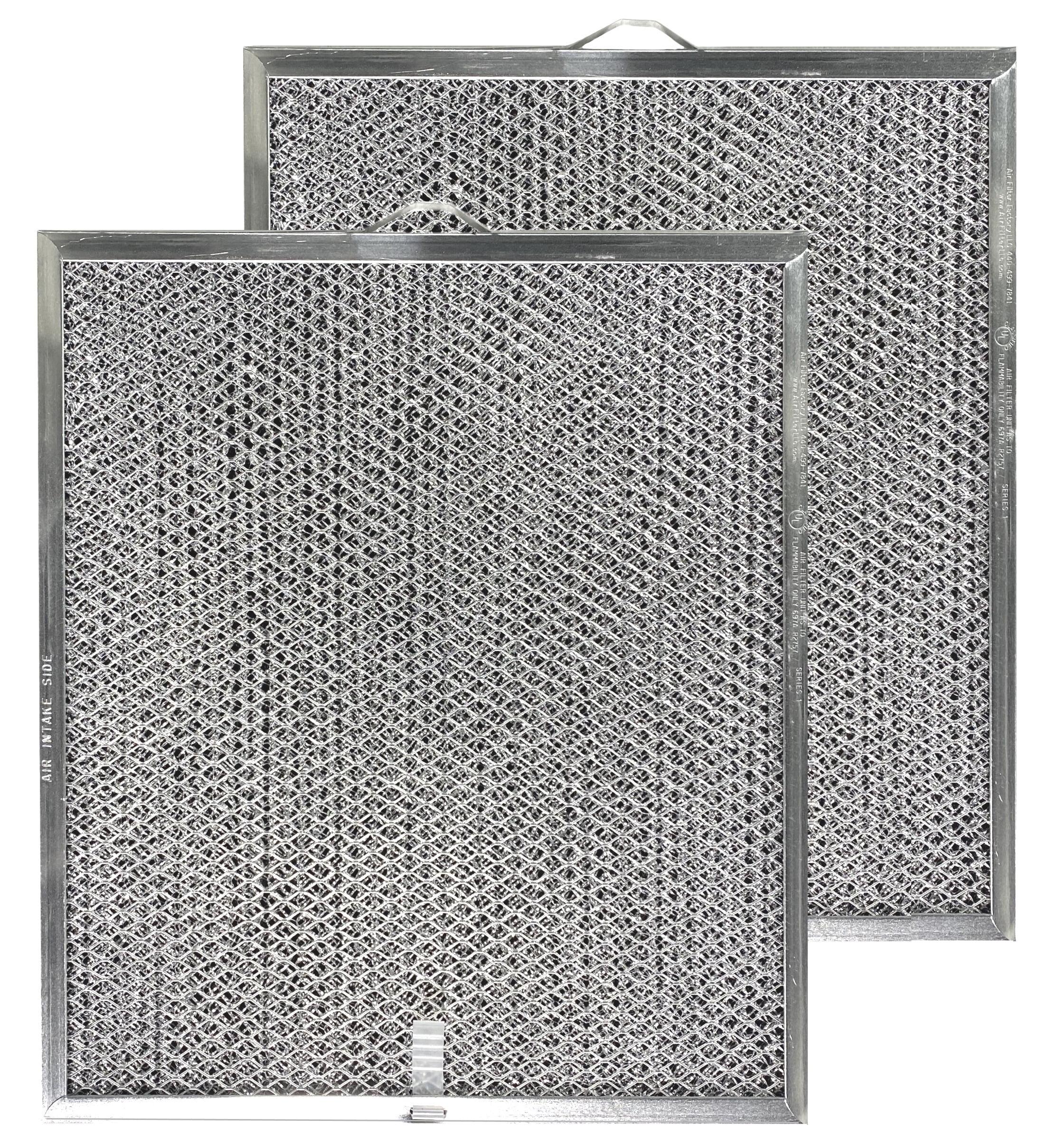 Air Filter Factory 2-Pack Aluminum Mesh Charcoal Combo for Broan Nutone QT2000, WA6500