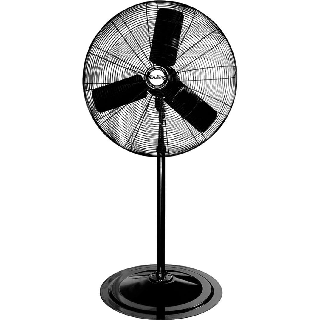 Black 24" Powder Coated Steel Oscillating Pedestal Fan