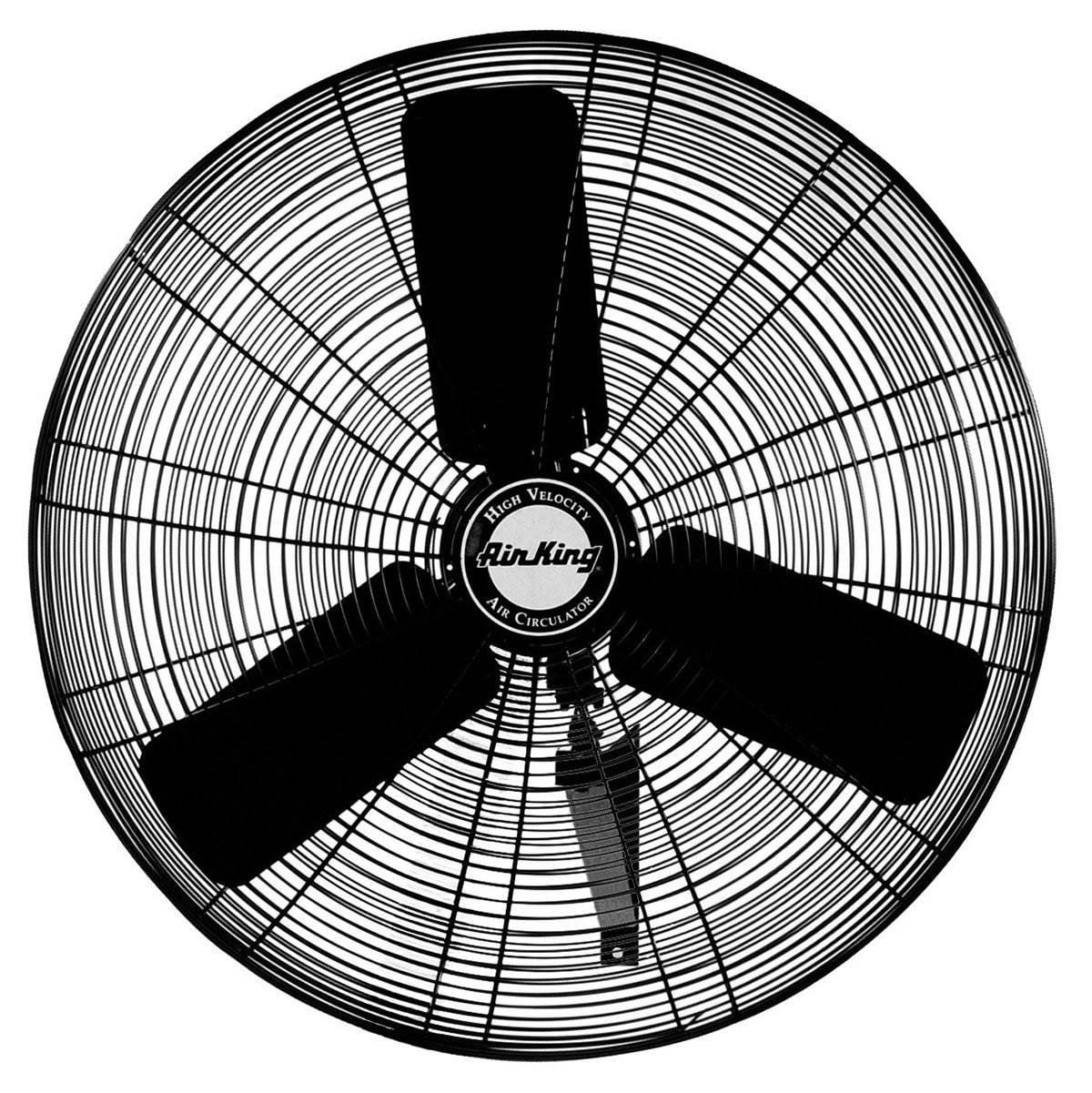 24-Inch Black Steel Industrial Oscillating Wall Mount Fan