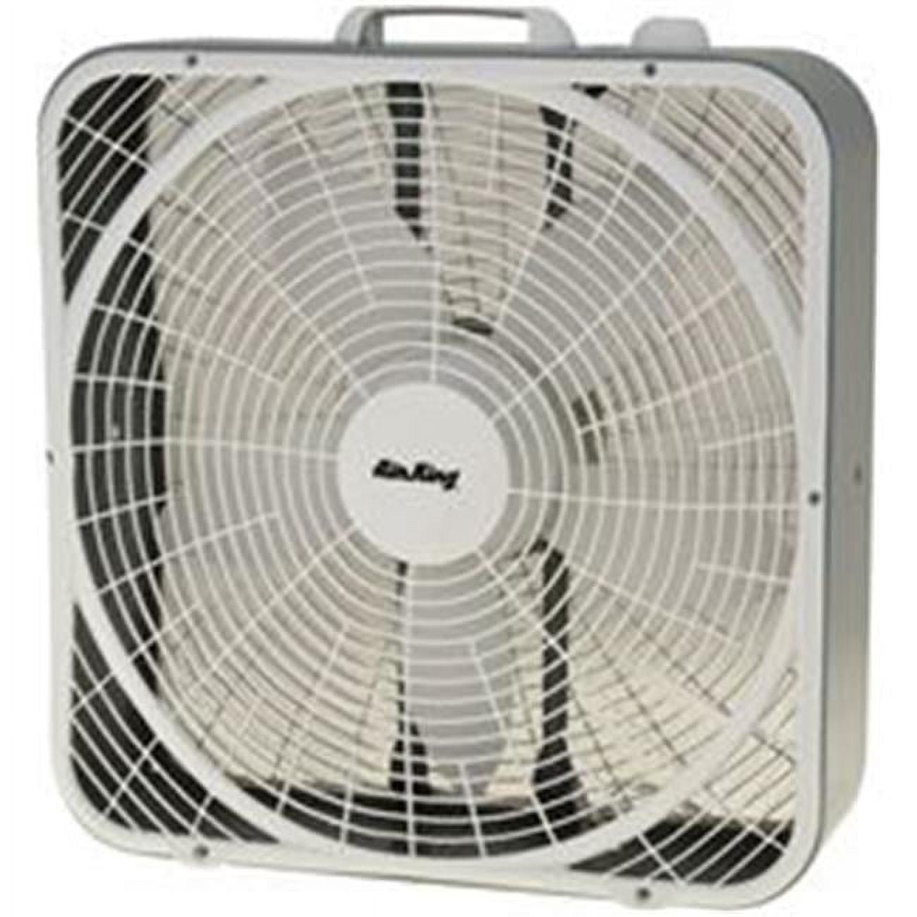 White 20-Inch 3-Speed Plastic Box Floor Fan