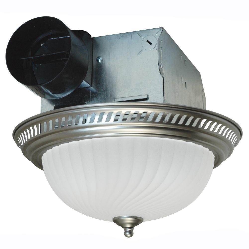 Air King DRLC702 4in Duct 70 CFM Ventilation Fan 70W, 120V Nickel for Bathroom - Nickel