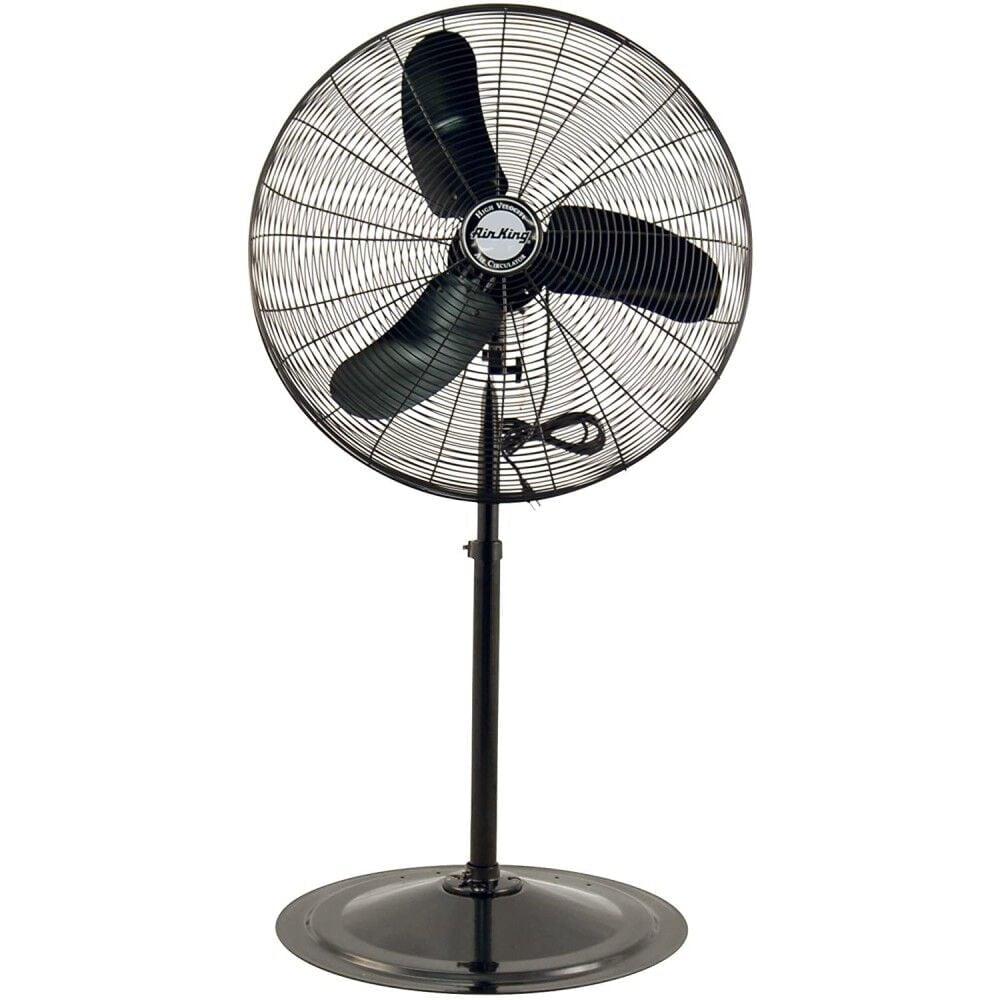 30-Inch Black Powder Coated Steel Oscillating Pedestal Fan