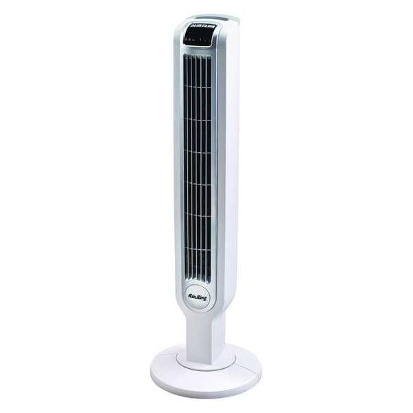 White Bladeless Oscillating Remote Controlled Tower Fan