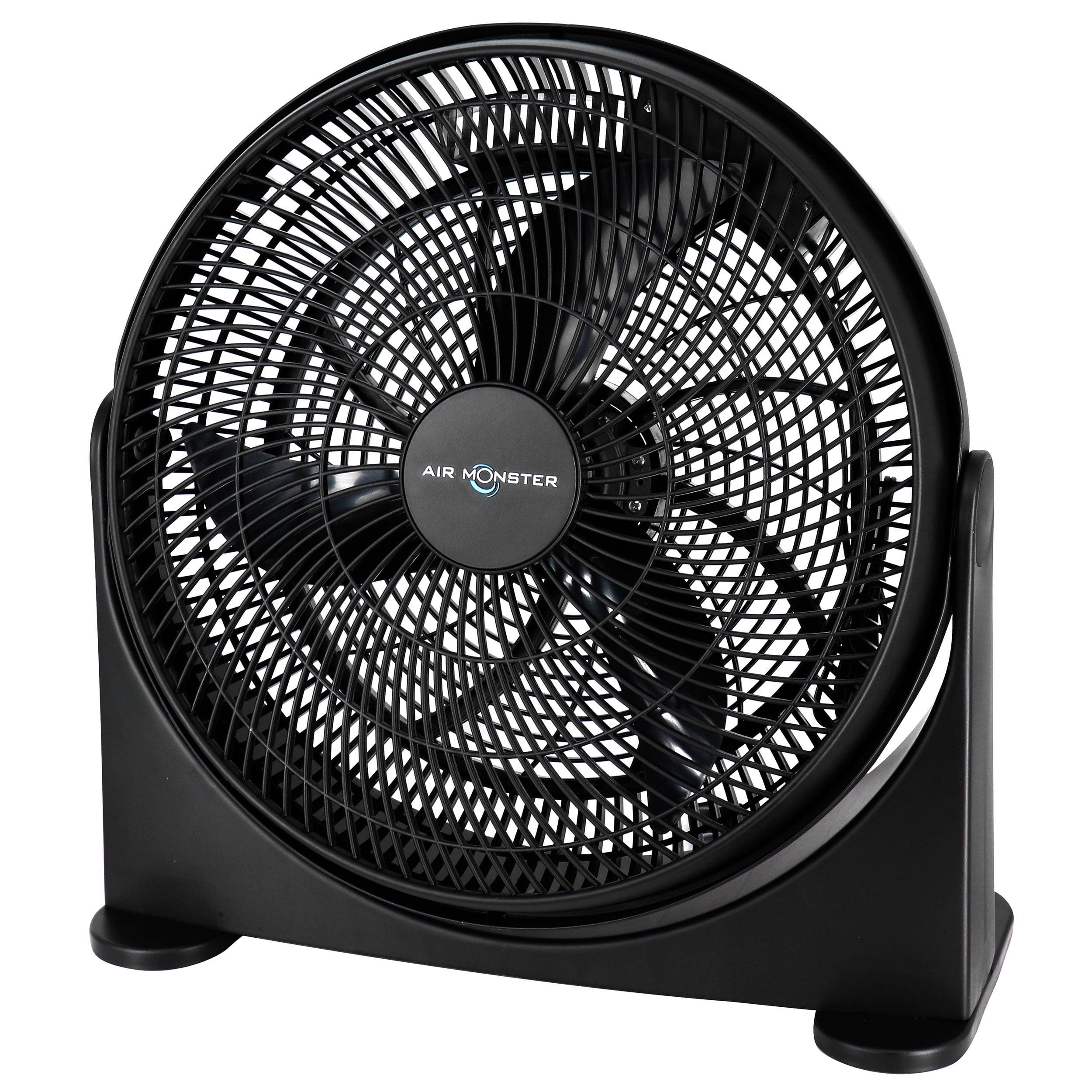 Air Monster 16 Inch 3 Speed Adjustable Tilt Floor Fan in Black
