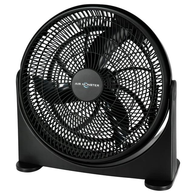 Air Monster 16 Inch 3 Speed Adjustable Tilt Floor Fan in Black