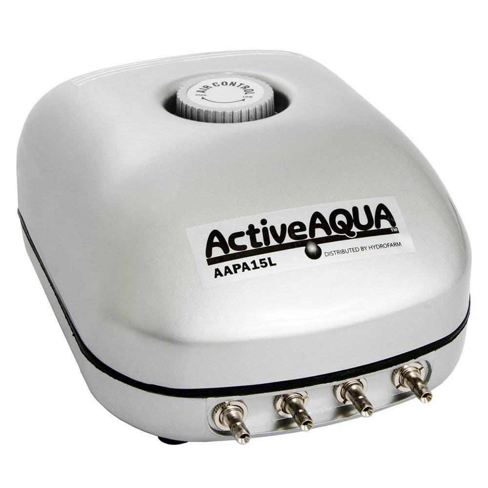 Active Aqua Silver 240 GPH Hydroponic Air Pump with 4 Outlets