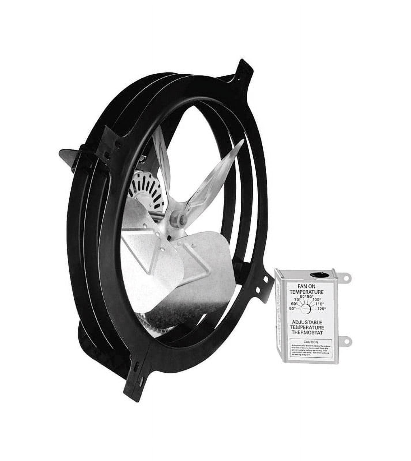 Air Vent Black and Silver Steel Gable Mount Power Fan